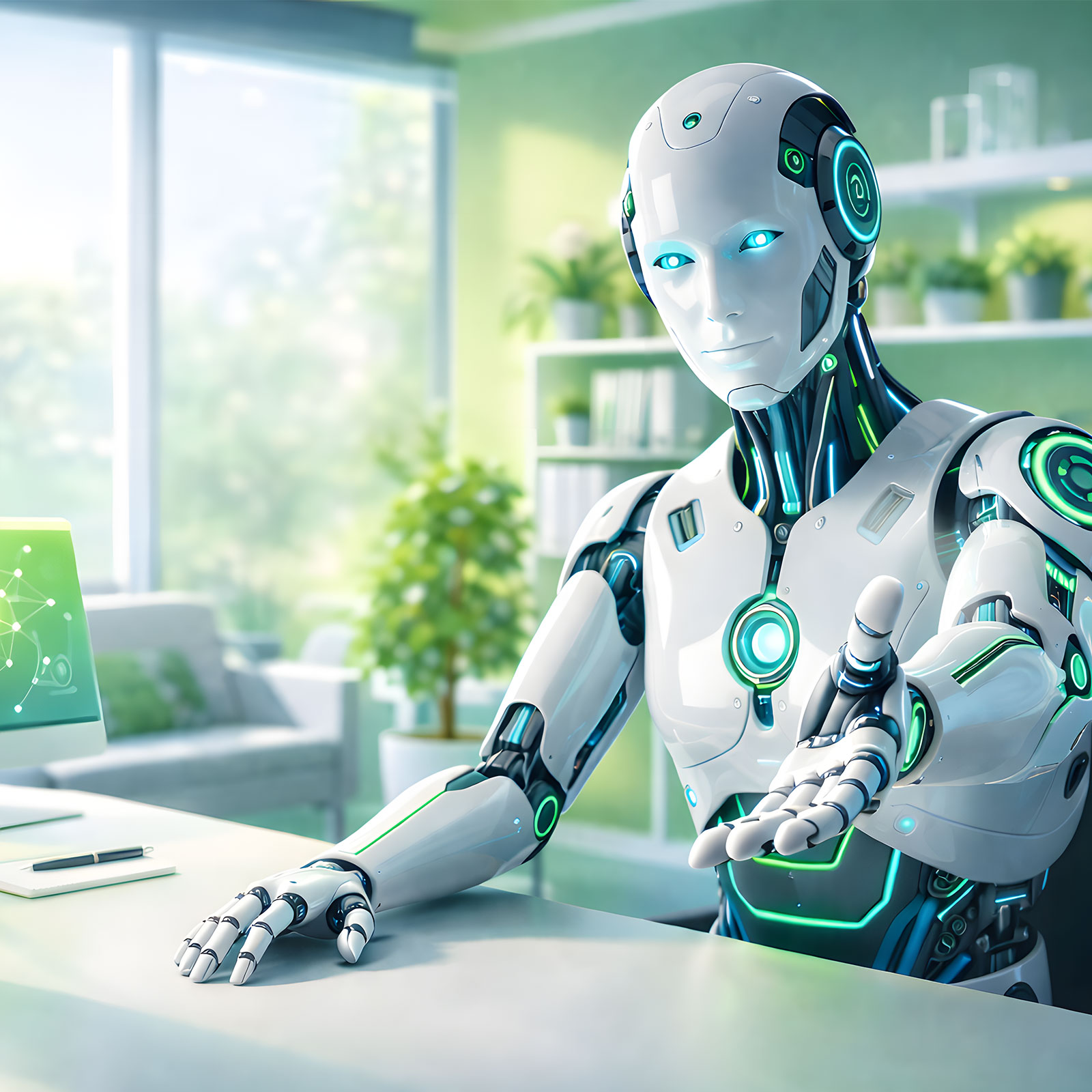 ilustrační obrázek AI (robot) v práci; MK-VISION